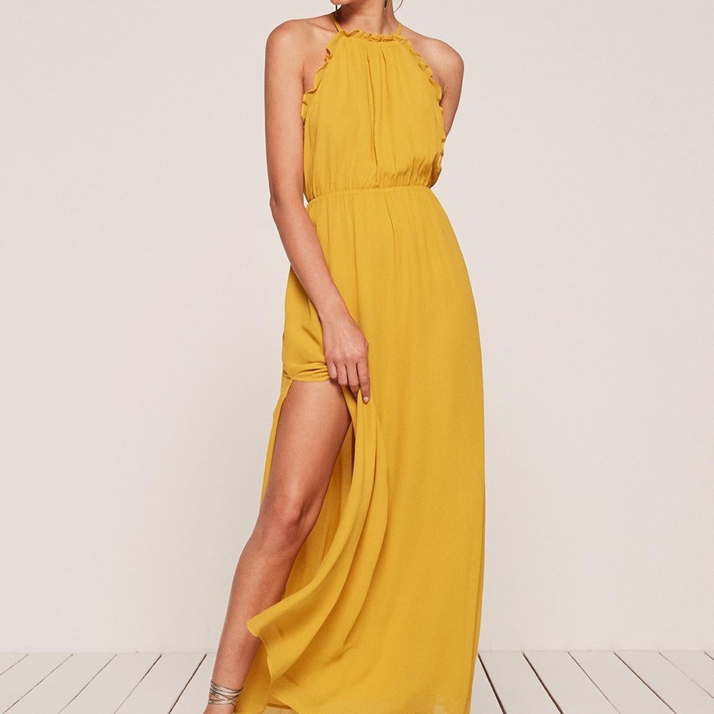 Reformation Myrtle Dress in Yellow - Brand New